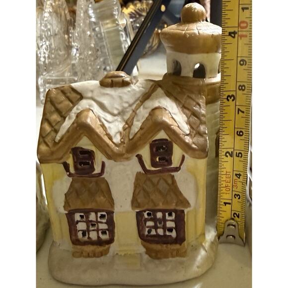 VTG Christmas Village Houses & Tree Approx 4.5”ea W Holes 4 Lights - Picture 11 of 13